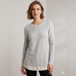 Hilary Radley | Mixed Media Layered Knit Sweater